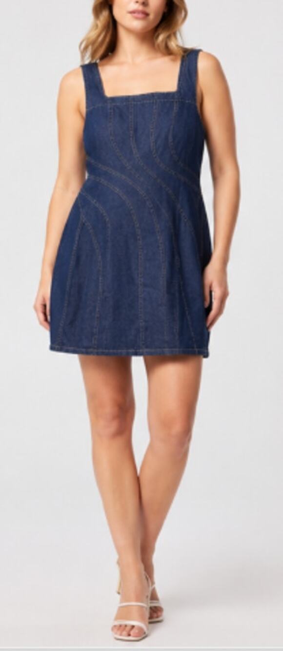 New Vici Denim Mini Dress Size M Sleeveless Casual Jean Dress